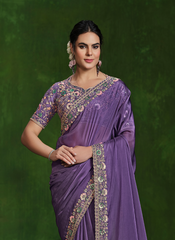 Nakshatra Heavy Embroided Lavender Saree