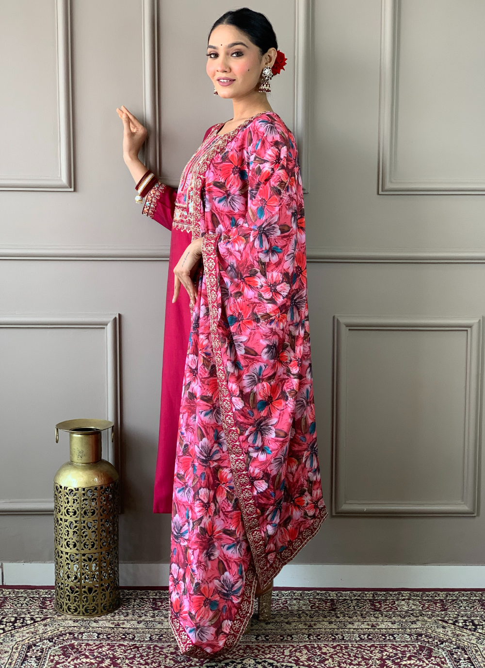 Nakshatra Pink Ready Made Designer suit