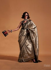Nakshatra Black and goldr  Kanjeevaram  saree