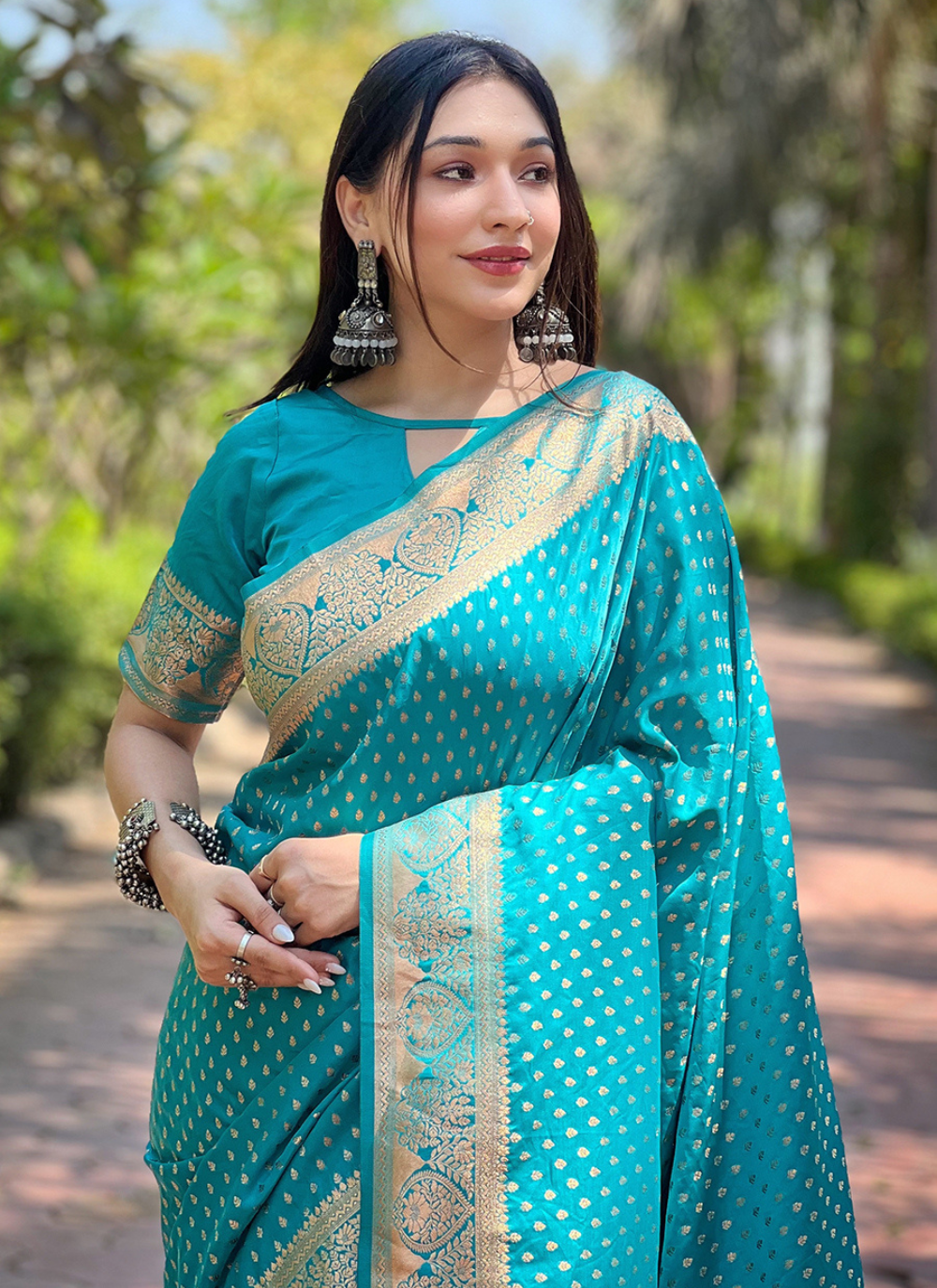 Nakshatra  Blue Banarasi Silk saree