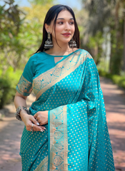 Nakshatra  Blue Banarasi Silk saree