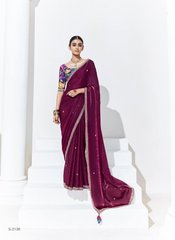 Nakshatra Burgundy Saree