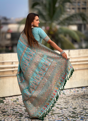 Nakshatra Blue Meenakari Saree