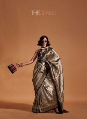 Nakshatra Black and goldr  Kanjeevaram  saree