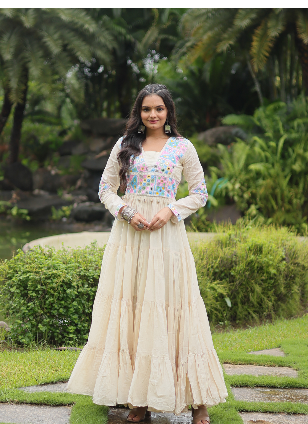 Nakshatra  Maroon Gamathi Patch work Gown