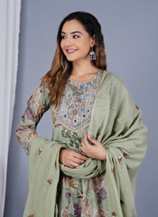 Nakshatra  readymade Grey cotton Suit
