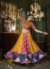 Nakshatra Yellow Navratri Lehenga Choli