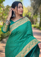 Nakshatra  Green Banarasi Silk saree