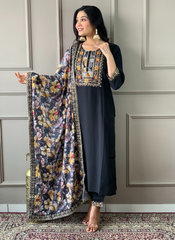 Nakshatra Black Ready Made Designer suit