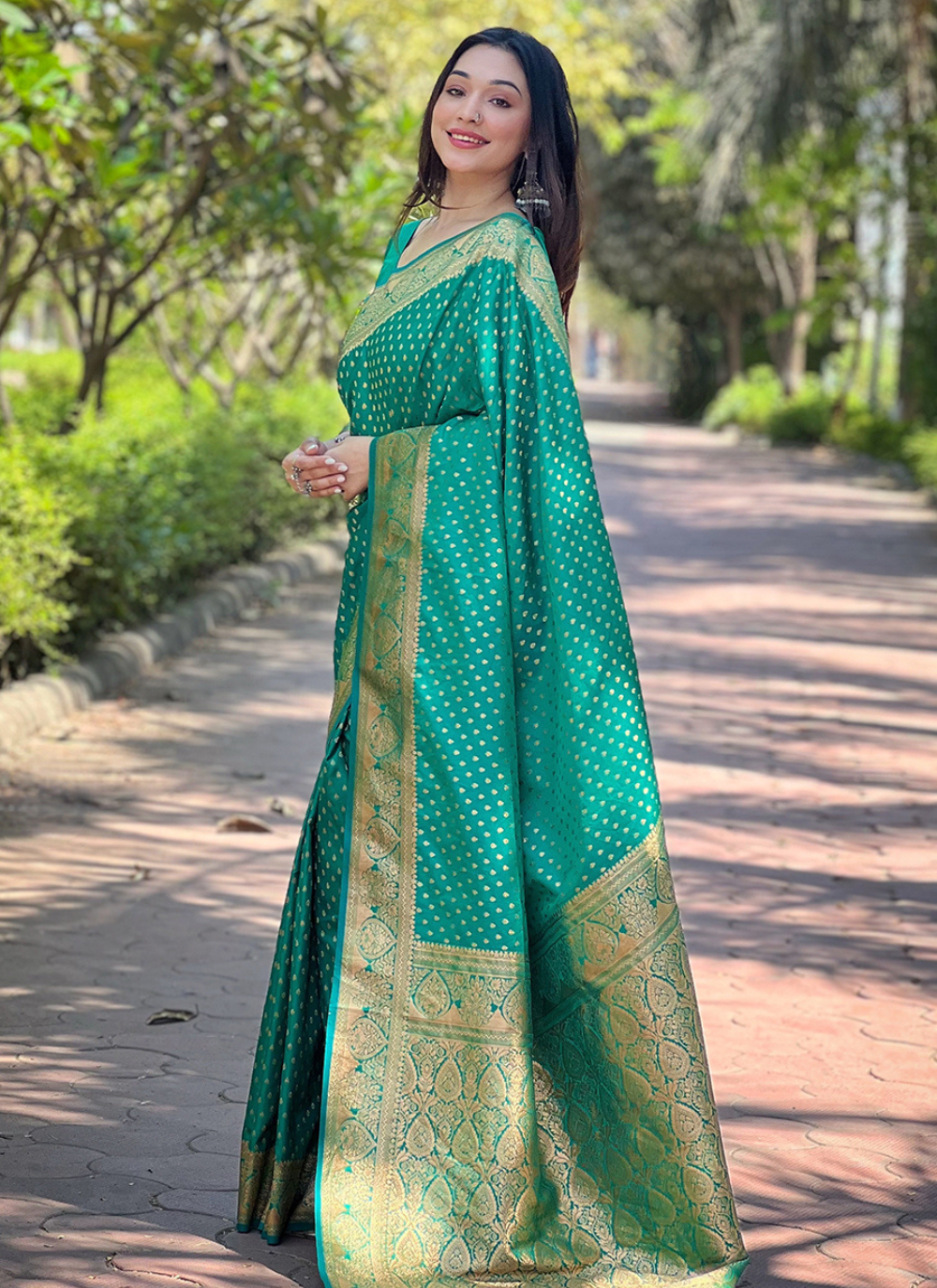 Nakshatra  Green Banarasi Silk saree