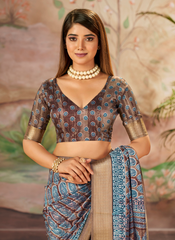 Nakshatra  Designer Digital Print Blue(C) saree