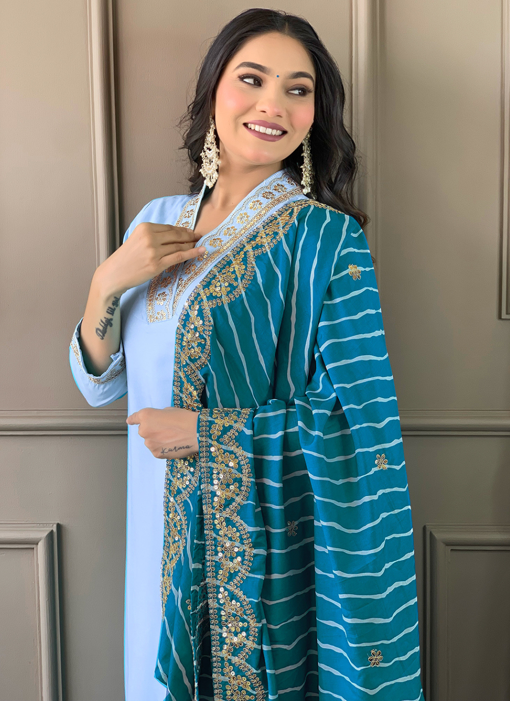 Nakshatra Sky Blue Ethnic Kurta Set