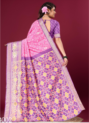 Nakshatra Pinkish Purple Patola silk saree