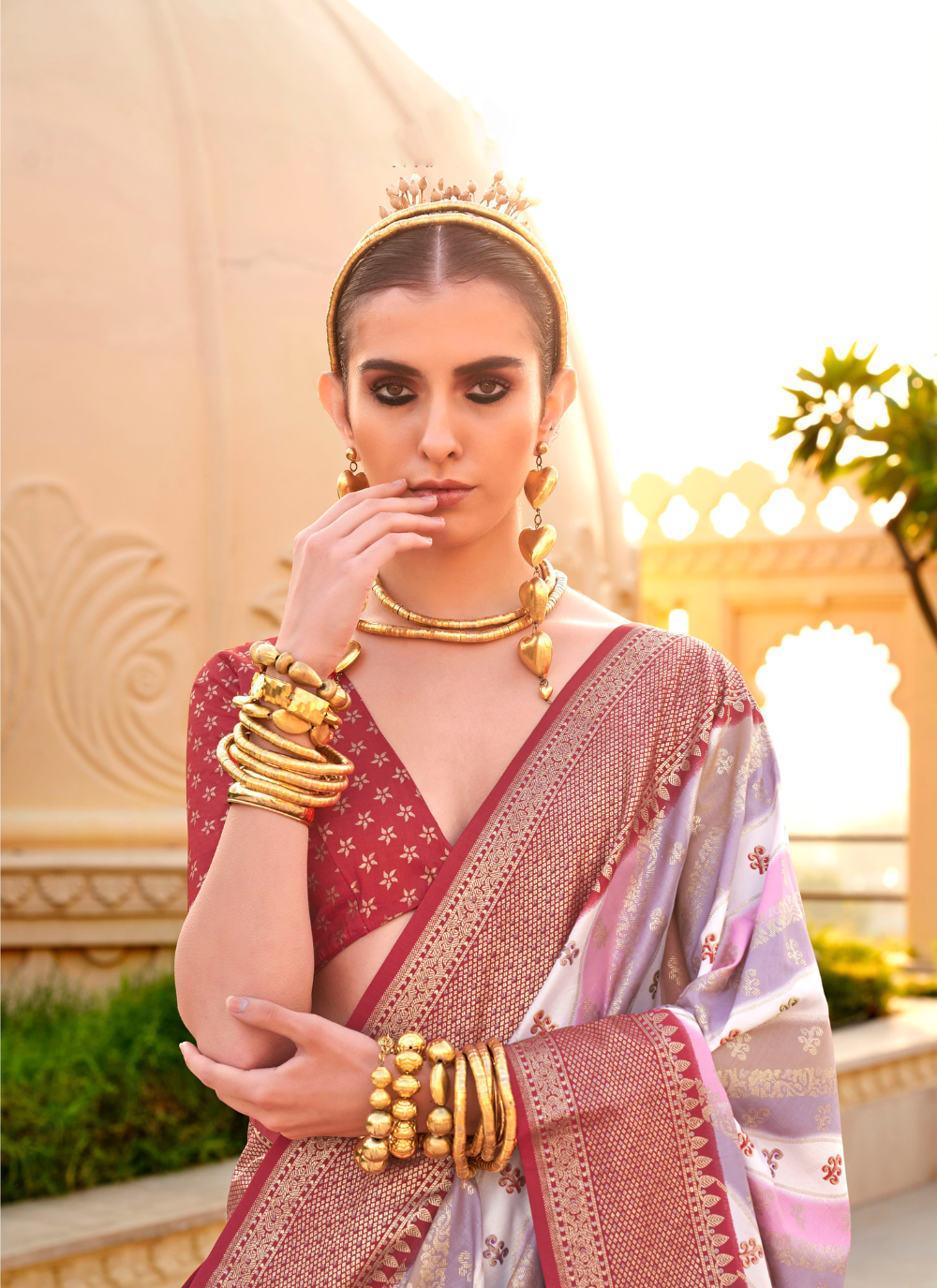 Nakshatra Red Printed Saree