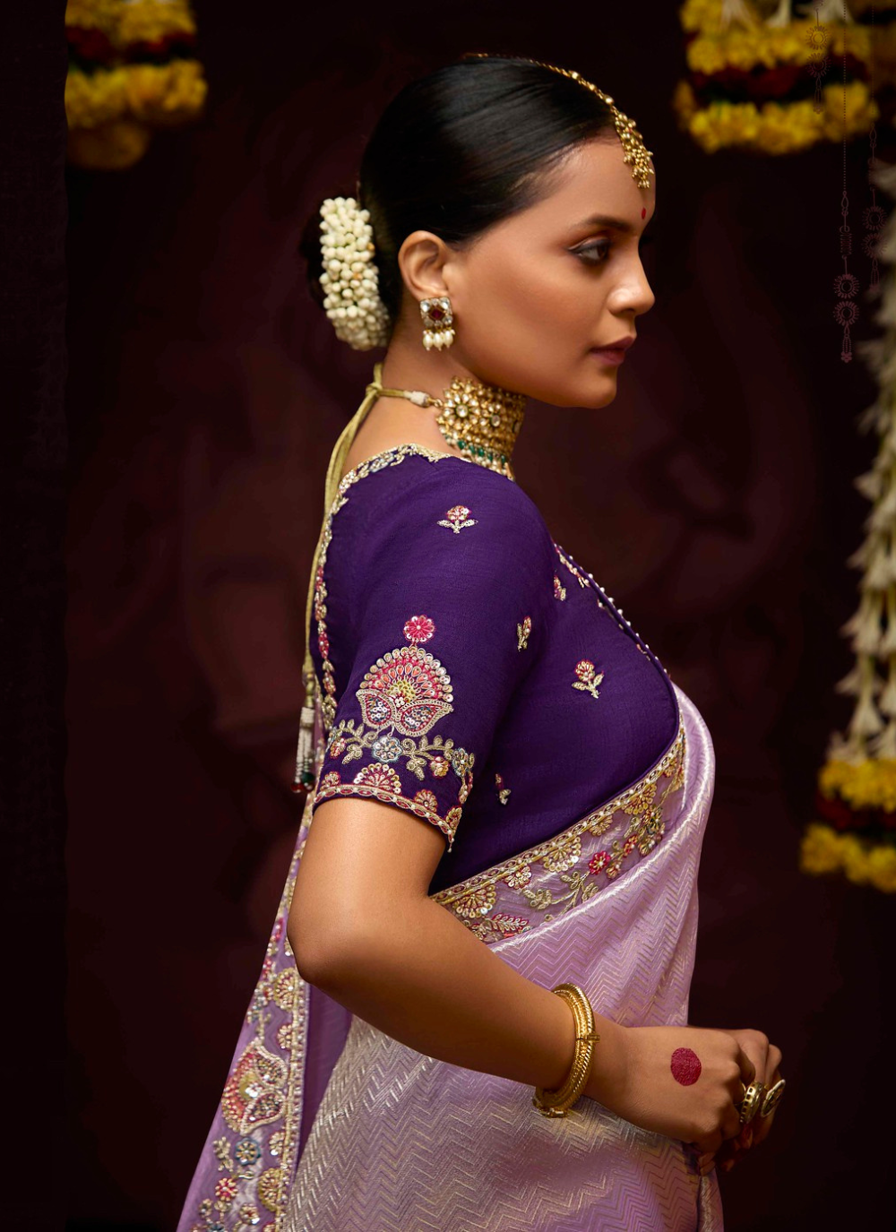 Nakshatra Lavender Banarasi Kanjivaram Designer Saree