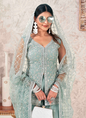 Nakshatra Sky Blue  Sharara set