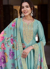 Nakshatra Sky Blue silk  Anarkali suit