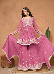 Nakshatra Pink Sharara Suits