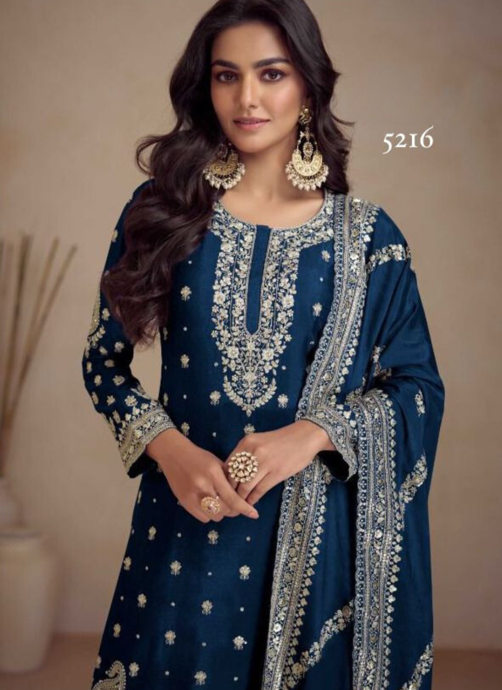 Nakshatra Teal Blue Heavy Embroidered suit