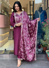 Nakshatra Wine Ready Made Designer suit