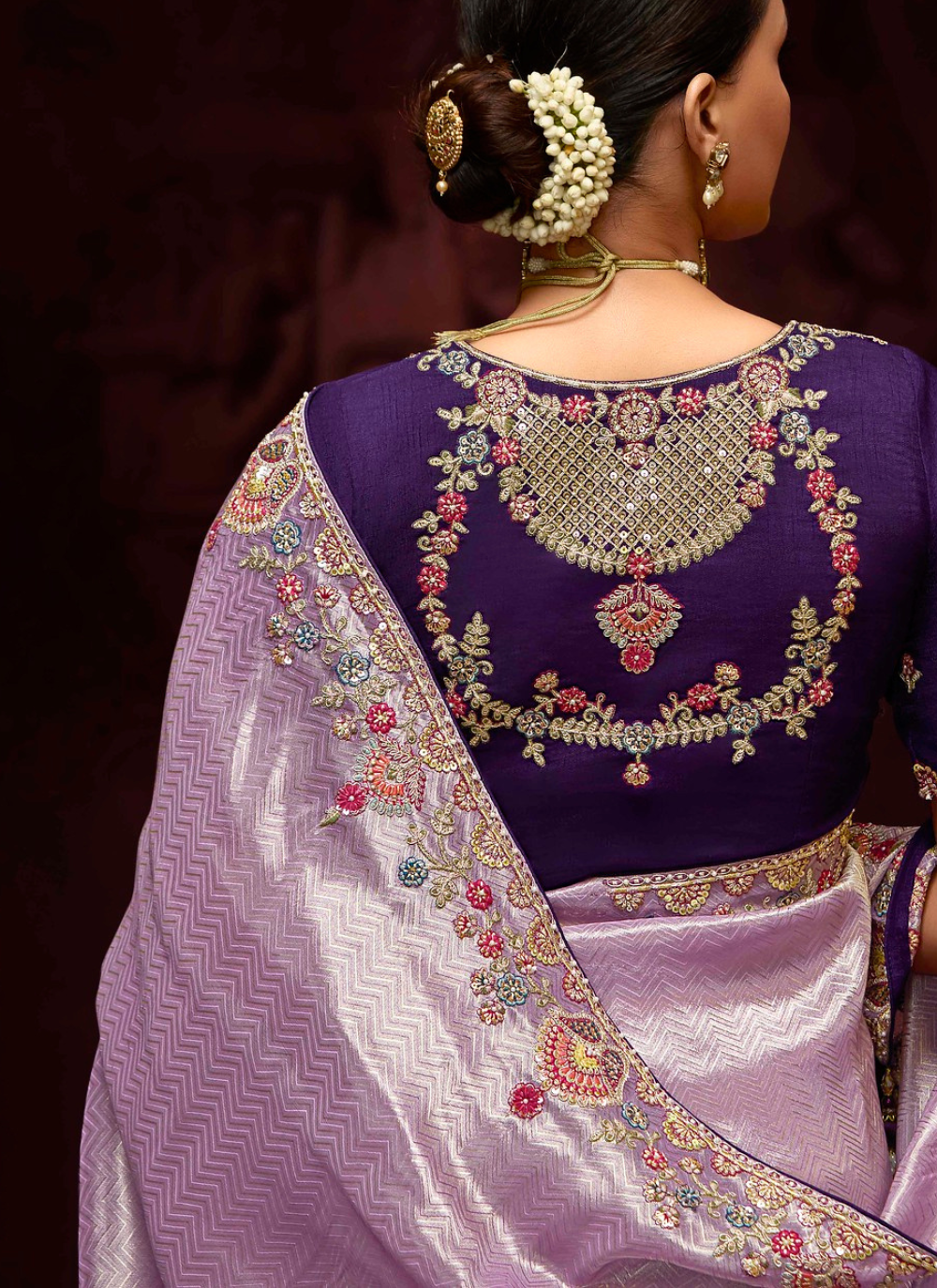 Nakshatra Lavender Banarasi Kanjivaram Designer Saree