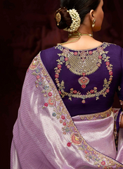 Nakshatra Lavender Banarasi Kanjivaram Designer Saree