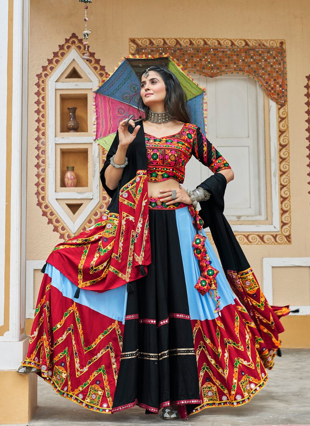 Nakshatra Sky Navratri Lehenga Choli