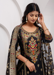 Nakshatra Readymade Black Silk Suit