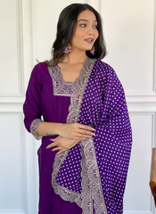 Nakshatra Purple Ethnic Kurta Set