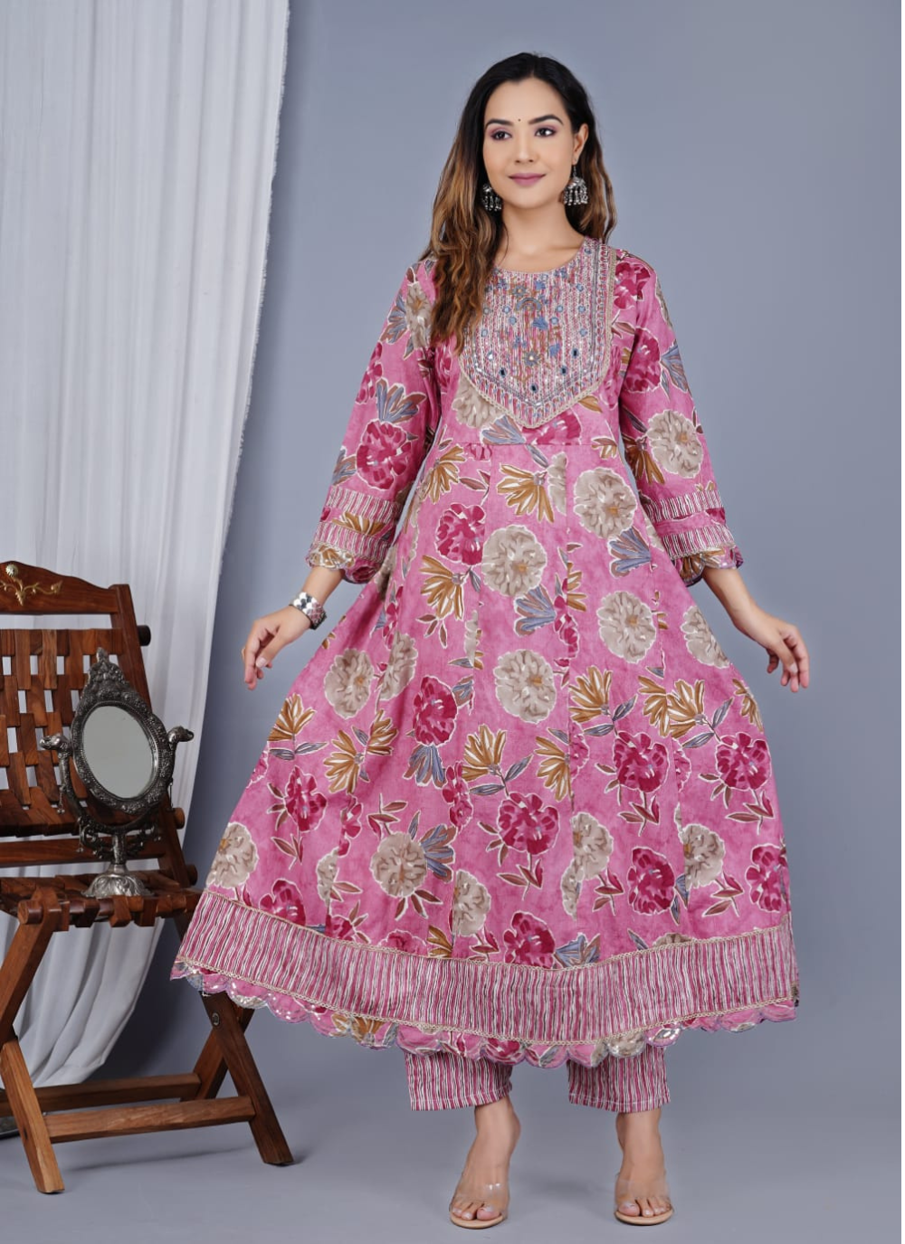 Nakshatra readymade Pink cotton suit