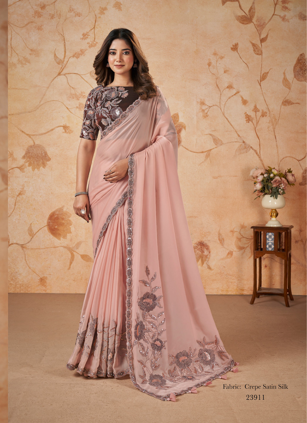 Prestige Satin Silk Saree Set