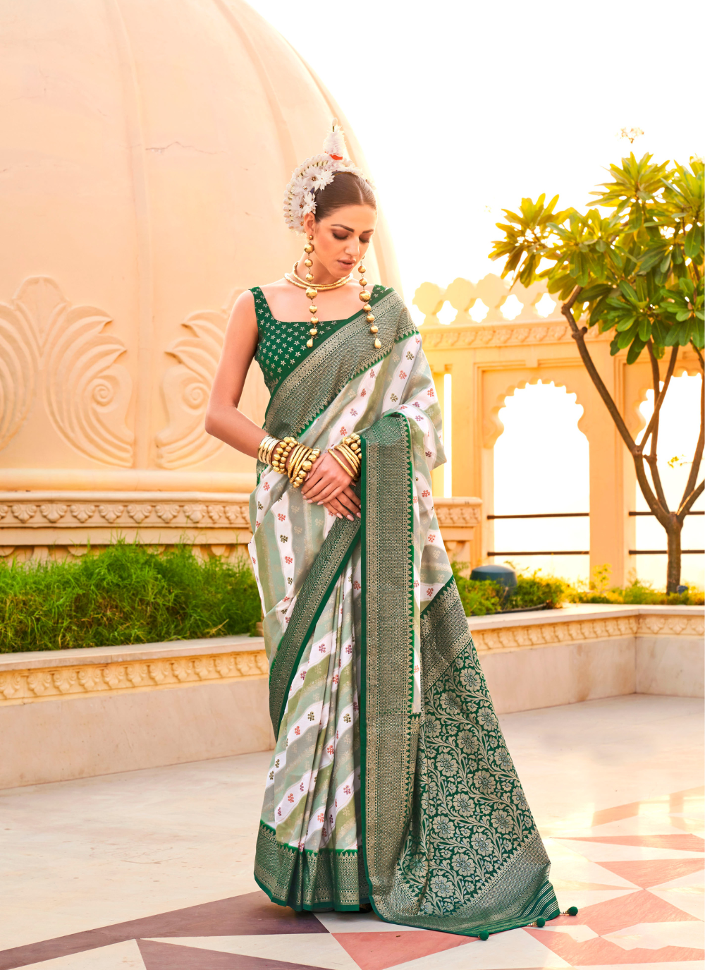 Nakshatra Green Printed Saree
