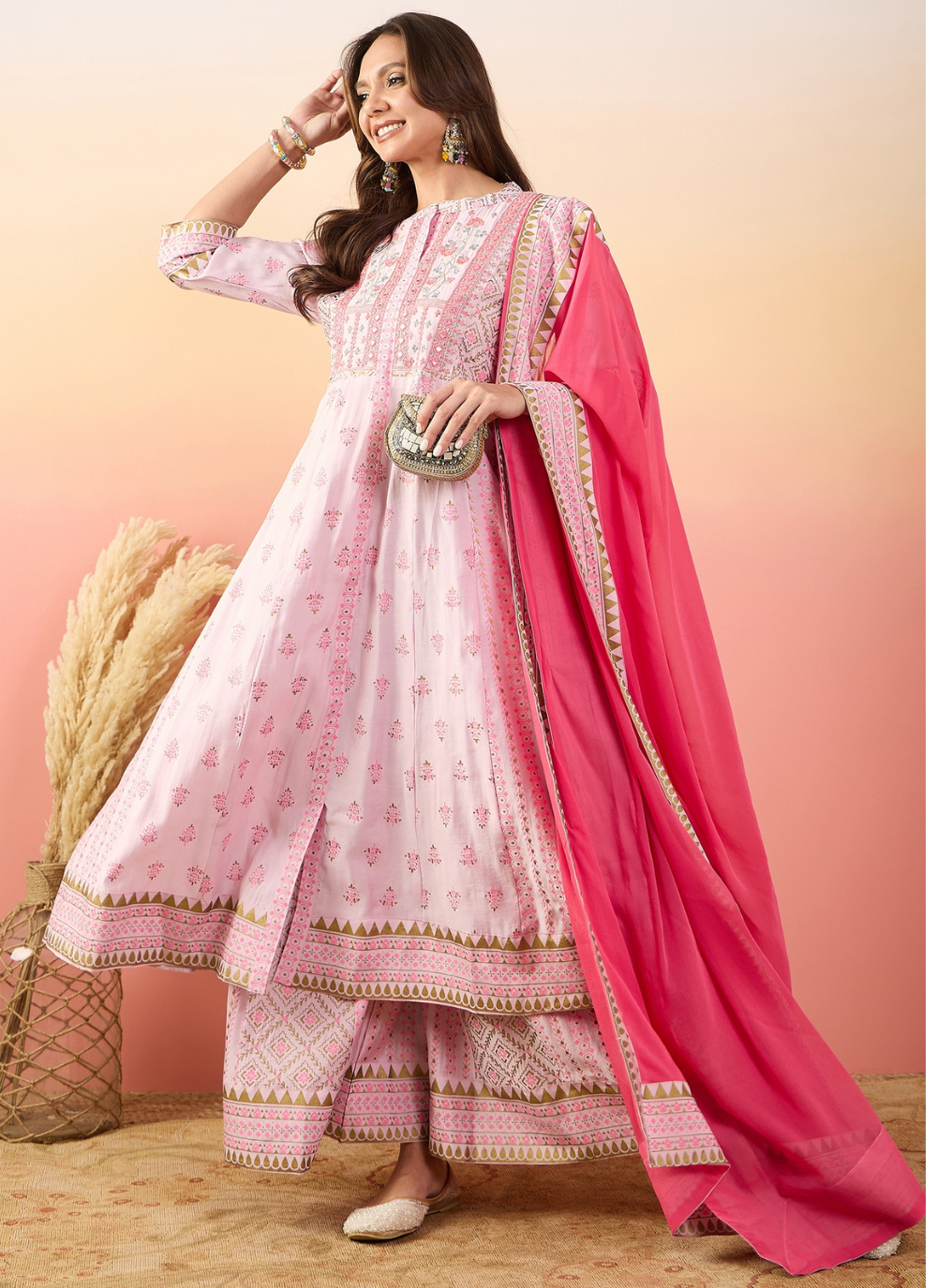 Nakshatra Off White Colored Silk Embroided suit