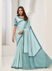 Nakshatra Light Blue  Silk Saree