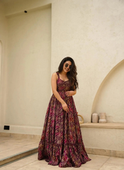 Nakshatra Purple Readymade Long Gown