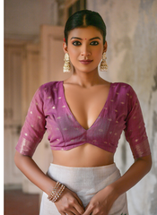 Nakshatra Off White with Wine Blouse Cotton Saree