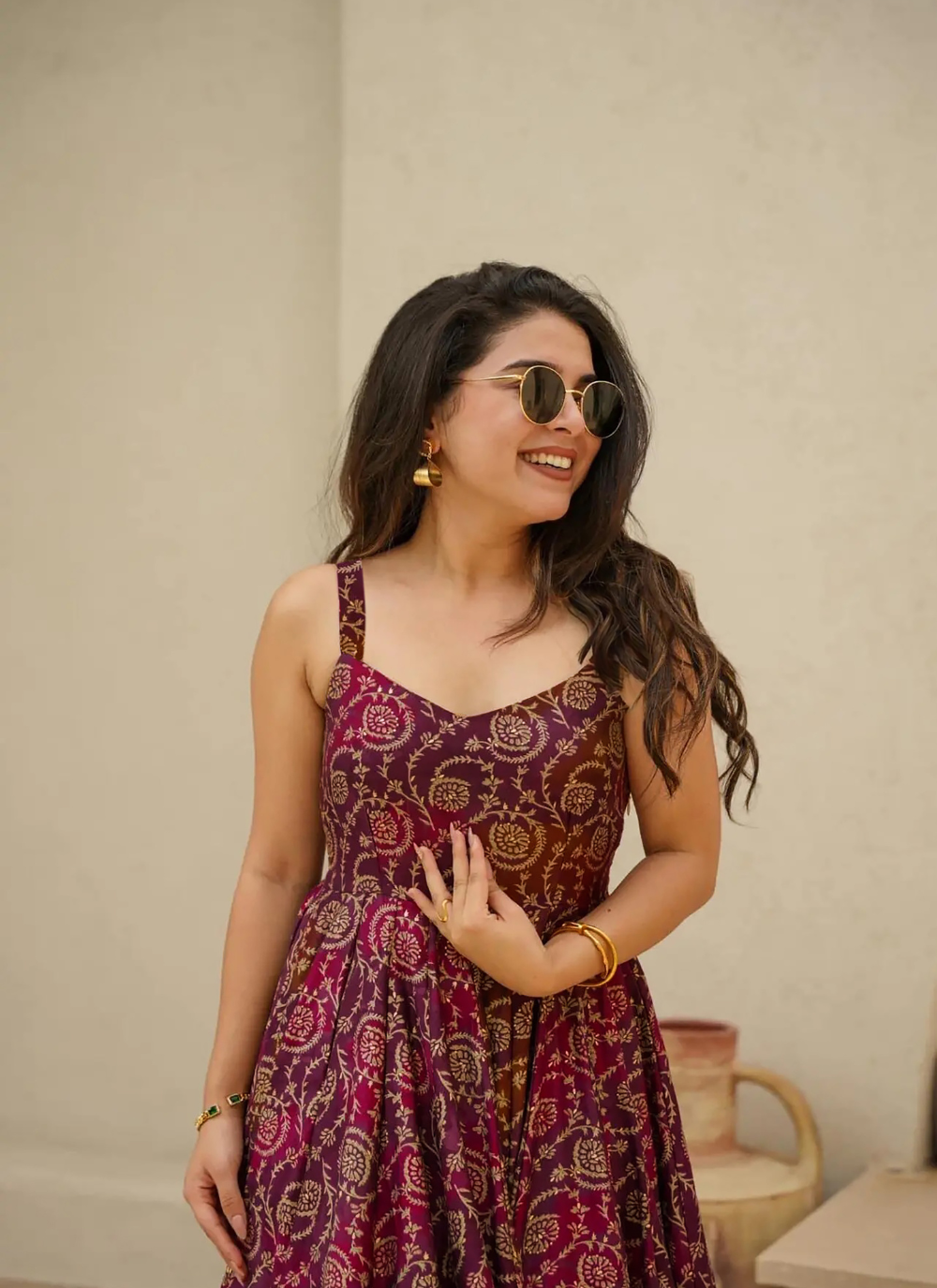 Nakshatra Purple Readymade Long Gown