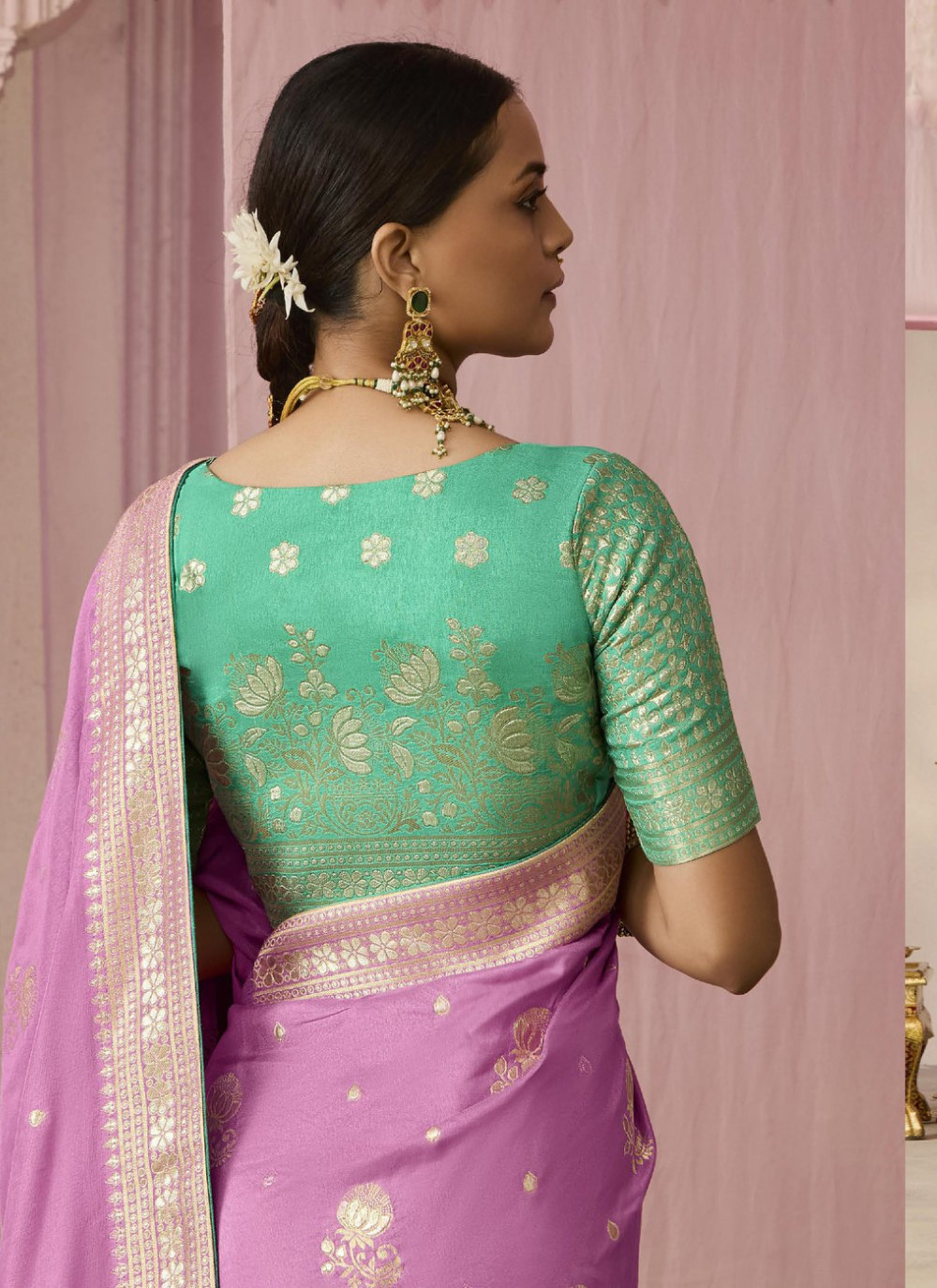 Nakshatra Light Lavender silk saree