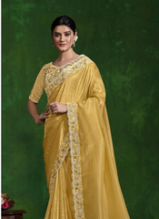 Nakshatra Heavy Embroided Mustard Saree