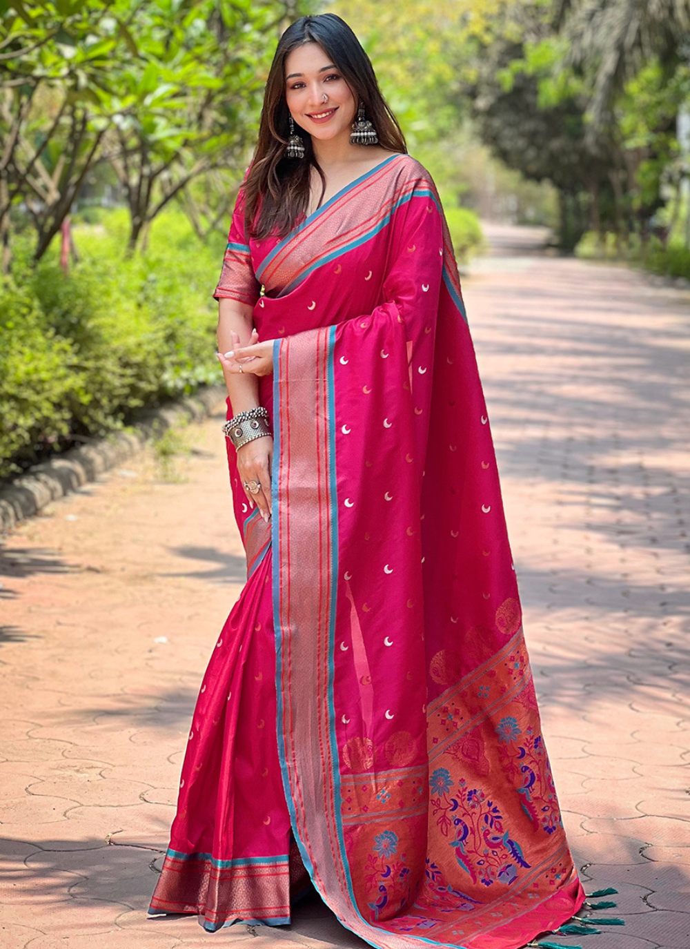 Nakshatra Pink Paithini Silk saree