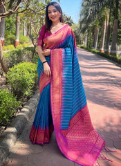 Nakshatra Blue Soft Silk Saree