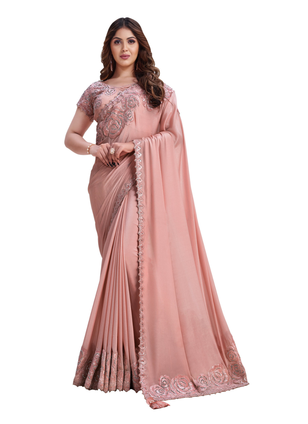 Nakshatra Pristine Peach Saree