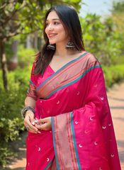 Nakshatra Pink Paithini Silk saree
