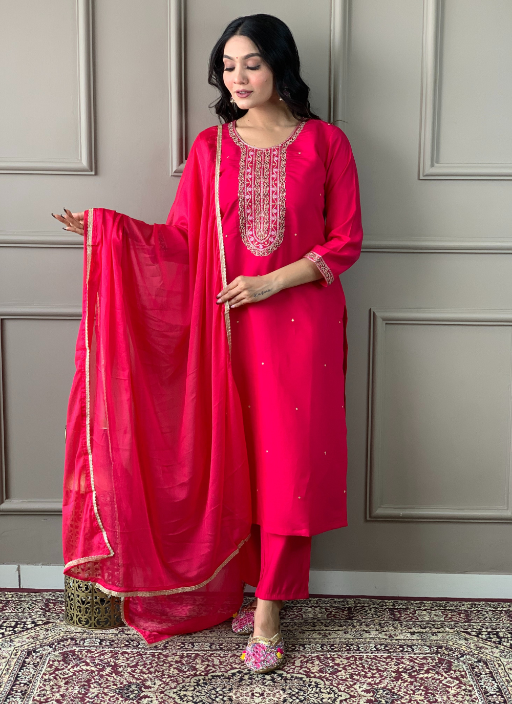 Nakshatra Pink Ready Made Designer suit