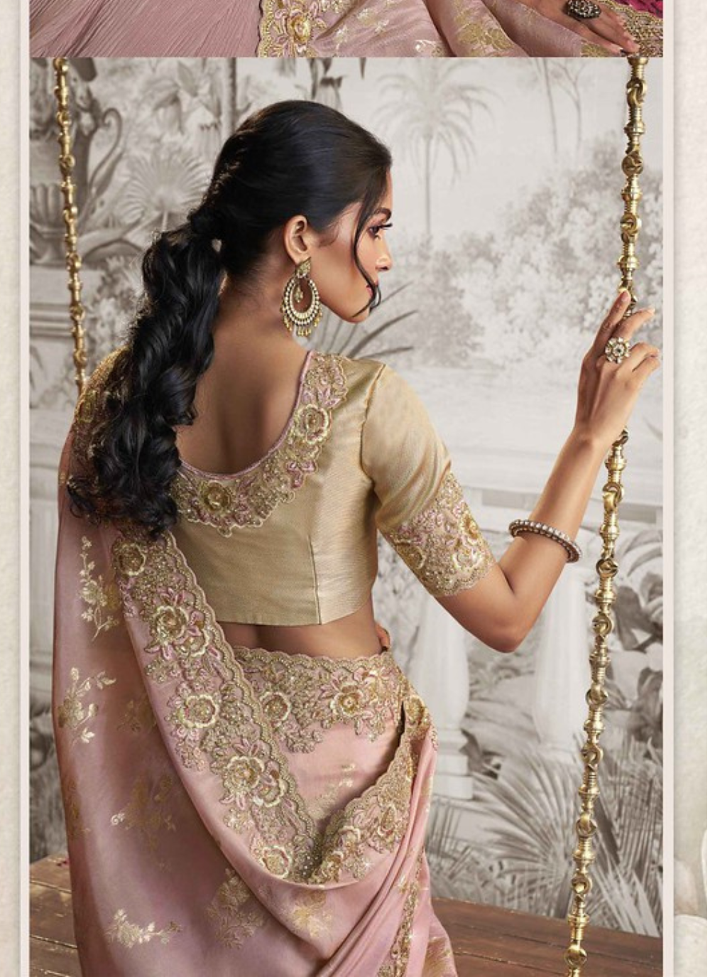 Radiant Rosewater Zari Saree