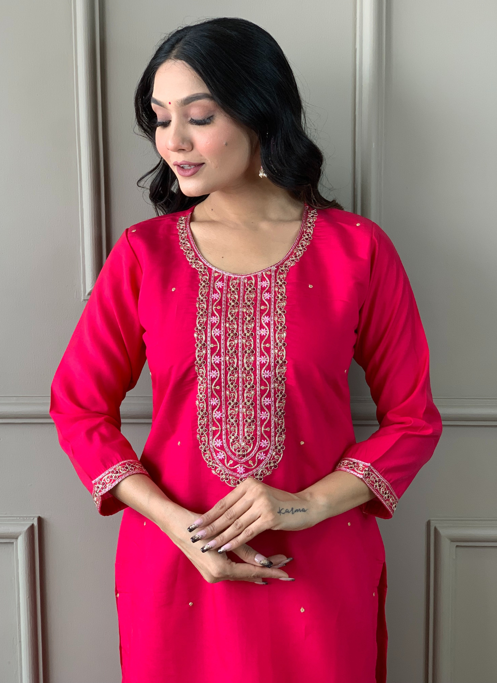 Nakshatra Pink Ready Made Designer suit