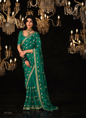 Ravishing Rama Green Indian saree