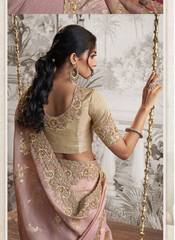 Radiant Rosewater Zari Saree
