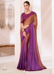 Nakshatra Purple Chiffon Saree