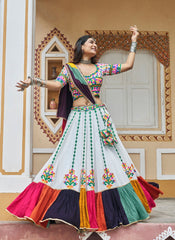 Nakshatra White Navratri Lehenga Choli